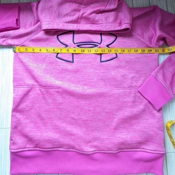 Under Armour Cold Gear Mock Neck Relaxed Fit Hoodie in Dragon Fruit Pink Sz Med - Picture 7 of 8